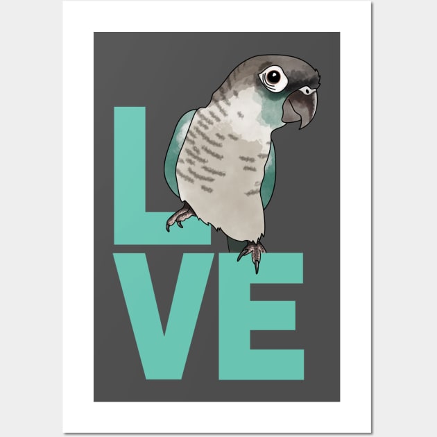 Cute Parrot LOVE - Blue Cheek Conure for Bird Lovers Wall Art by cottoncanvas